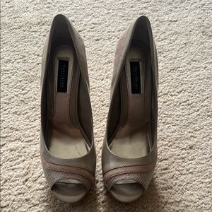 Elegant Peep-Toe Heels in Taupe by White House Black Market